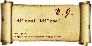 Mátrai József névjegykártya